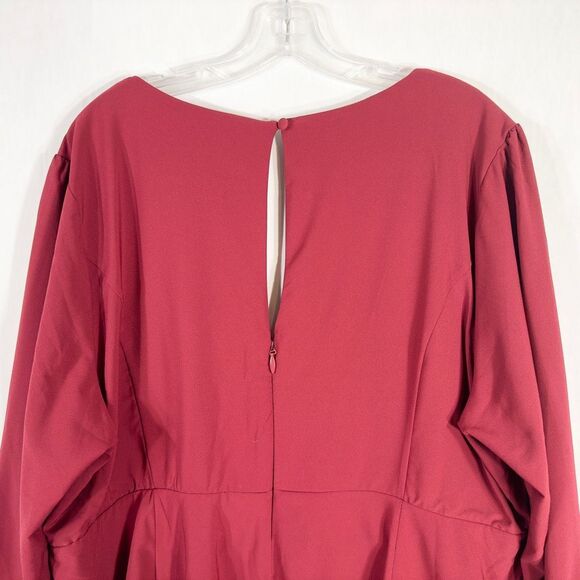 Torrid Plus Size 3X Top Peplum Crepe Sweetheart Neck Top Red‎ Keyhole Blouse 686 - Picture 7 of 12